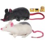 Myš strečová natahovací 12cm zvířátko elastické 2 barvy v krabičce