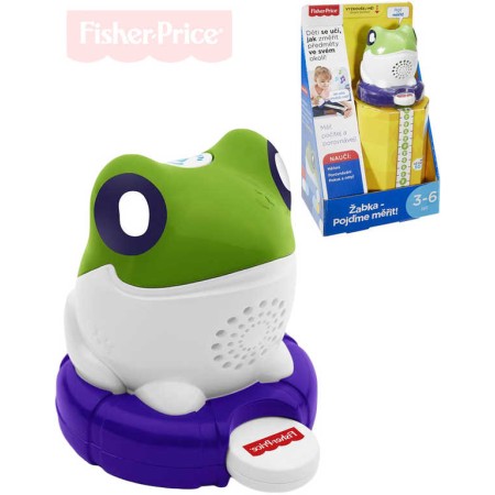 FISHER PRICE Žabka Nauč se měřit na baterie svinovací metr Zvuk plast