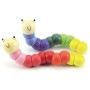 DŘEVO Baby červík barevný 16cm kloubová housenka pro miminko