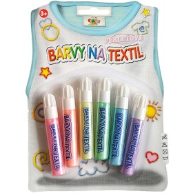 Barvy na textil perleťové konturovací set 6ks 7ml pastelové