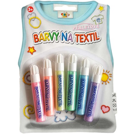 Barvy na textil perleťové konturovací set 6ks 7ml pastelové