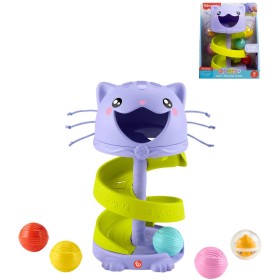 FISHER PRICE Baby kuličková dráha kočička věž + 5 kuliček pro miminko
