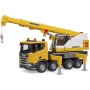 BRUDER 03571 Scania 560R jeřáb Liebherr na baterie Světlo Zvuk model 1:16 plast