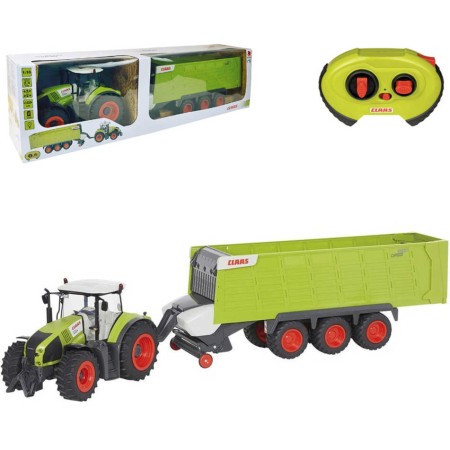 RC Traktor Claas Axion + přívěs na vysílačku 2,4GHz na baterie Světlo
