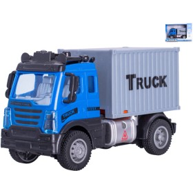 Auto nákladní truck s kontejnerem zpětný chod modro-šedé plast