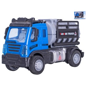 Auto nákladní s cisternou zpětný chod modro-šedé plast