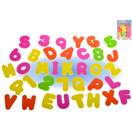 Písmena a čísla pěnová brevná set 36ks na koupání do vany do vody