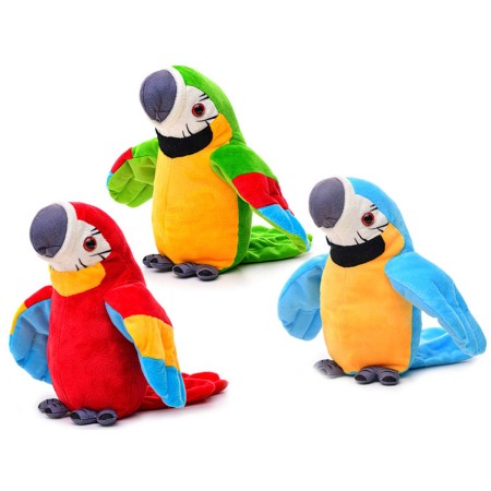 PLYŠ Pták papoušek 15cm 3 barvy *PLYŠOVÉ HRAČKY*