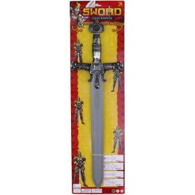 Meč dětský rytířský 60cm zdobený plastový na kartě