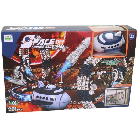 Dráha vesmírná na zeď na přísavku set s raketoplánem a doplňky na baterie