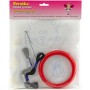 Dětské vyšívání set rámeček vyšívací + 3 předlohy a 4 příze v sáčku různé barvy