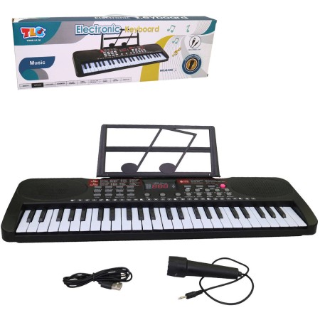 Piáno elektronický klavír 49 kláves dětský keyboard s mikrofonem na baterie Zvuk