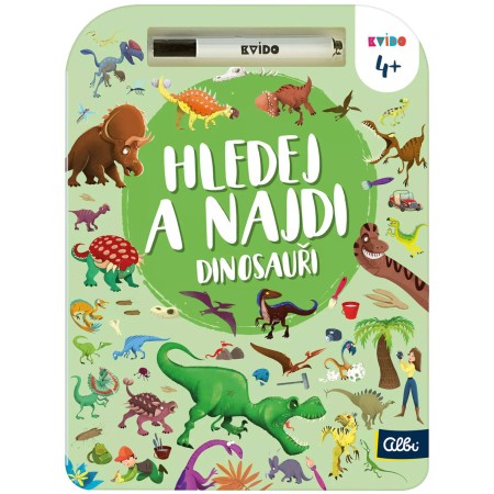 ALBI HRA Kvído Hledej a najdi: Dinosauři set s fixem