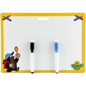 AKIM Tabulka stíratelná oboustranná 30x21cm Krtek (Krteček) set se 2 fixy