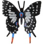 Motýl tropický Papilio / Otakárek černo-šedivý 6cm zvířátko plastová figurka Zooted
