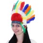 KARNEVAL Čelenka indiánská barevné peří náčelnická, vysoká *KARNEVALOVÝ DOPLNĚK*