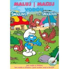 AKIM Maluj vodou podle barevných teček Šmoulové A5