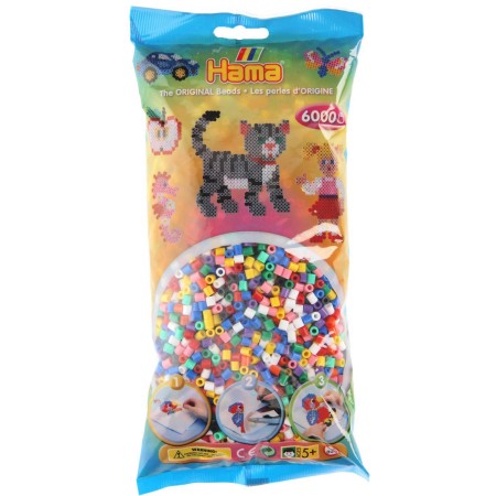 HAMA Korálky dětské zažehlovací barevné set 6000ks v sáčku midi plast