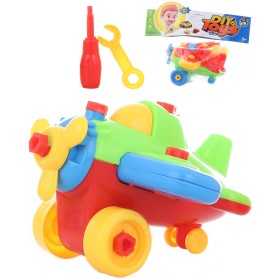 Letadlo vrtulové šroubovací montážní herní set se 2 nástroji 2 barvy