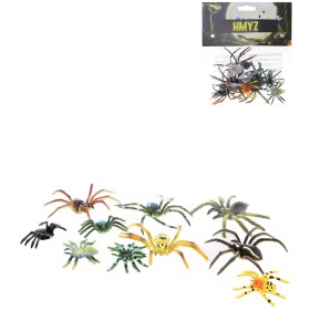 Zvířata pavouk mix 6cm plastové figurky zvířátka set 10ks blistr