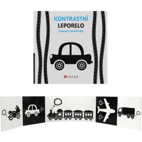 Knížka baby kontrastní leporelo dopravní prostředky pro miminko