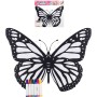 Křídla motýlí na gumičku na záda kreativní set s 6 fixy k vybarvení