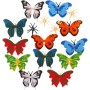 Zvířata motýli 7-8cm plastové figurky zvířátka mix set 12ks v sáčku