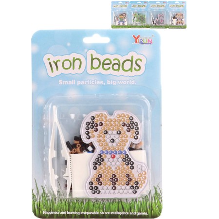 Korálky zažehlovací zvířátka kreativní set s podložkou a pinzetou 4 druhy