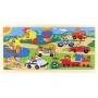 DŘEVO Puzzle dopravní prostředky vkládací na desce 96 dílků