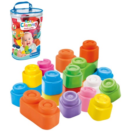 CLEMENTONI CLEMMY Baby kostky set 40ks v pytli stavebnice pro miminko