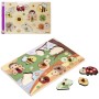 EICHHORN DŘEVO Puzzle baby vkládací s úchyty 9 dílků zvířátka 2 druhy