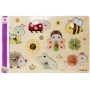 EICHHORN DŘEVO Puzzle baby vkládací s úchyty 9 dílků zvířátka 2 druhy
