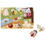 EICHHORN DŘEVO Puzzle baby vkládací s úchyty 9 dílků zvířátka 2 druhy