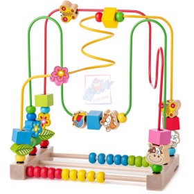 WOODY DŘEVO Baby labyrint motorický počítadlo pro miminko *DŘEVĚNÉ HRAČKY*