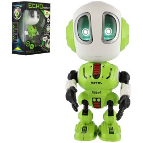 Robot Echo zelený kovový opakující věty na baterie Světlo Zvuk