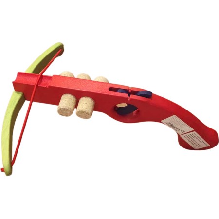 CEEDA DŘEVO Kuše dětská červená + 5 nábojů korek *DŘEVĚNÉ HRAČKY