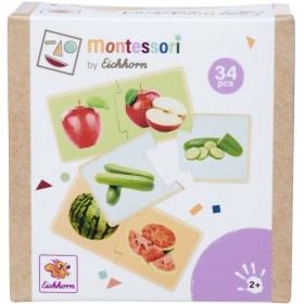 EICHHORN DŘEVO Montessori puzzle baby ovoce a zelenina dvojice