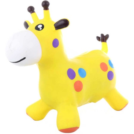 Baby hopsadlo Žirafa 52x44x26cm skákací zvířátko set s pumpičkou guma