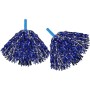 Mávátko party pom pom (pompon) třásně modro-stříbrné set 2ks na fandění