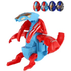 Dinosaurus zvířátko / robot skládací 11cm vejce s přeměnou 4 barvy plast