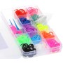 UDĚLEJ SI NÁRAMEK Gumičky LOOM BANDS 390ks set s doplňky v boxu