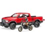 BRUDER 02502 Auto RAM set s motoycklem Scrambler Ducati Desert a figurkou