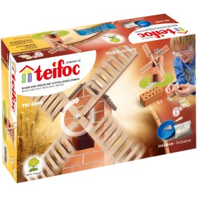 TEIFOC Větrný mlýn 100 dílků pálené cihličky s maltou 4040 STAVEBNICE