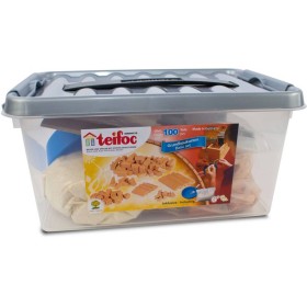 TEIFOC Startovací set 100 dílků pálené cihličky s maltou v boxu 1000 STAVEBNICE