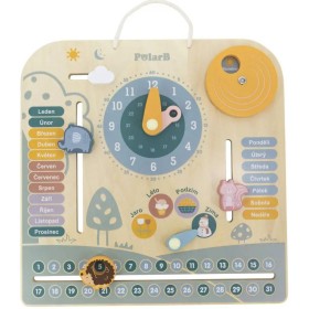VIGA DŘEVO PolarB Kalendář naučný s hodinami Modrý CZ *DŘEVĚNÉ HRAČKY*