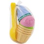 Zmrzlina set na písek lopatka 15cm + 8 báboviček plast v síťce 2 barvy