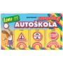 LORI 011 Autoškola set autíčko + dopravní značky 16ks s kužely 2ks 3 druhy 11