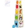 WOODY DŘEVO Věž zvířátka set 5 kostek s vkládacími tavry *DŘEVĚNÉ HRAČKY*