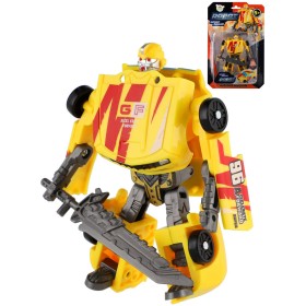 Transformer auto/robot 14cm transrobot bojový Žlutý s přeměnou 2v1