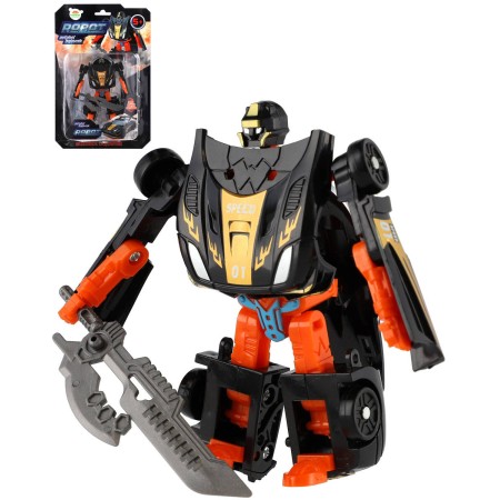 Transformer auto/robot 14cm transrobot bojový Černý s přeměnou 2v1